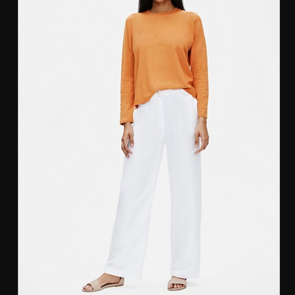 Eileen Fisher Pants - Eileen Fisher Tencel & Linen Slub Straight Pants